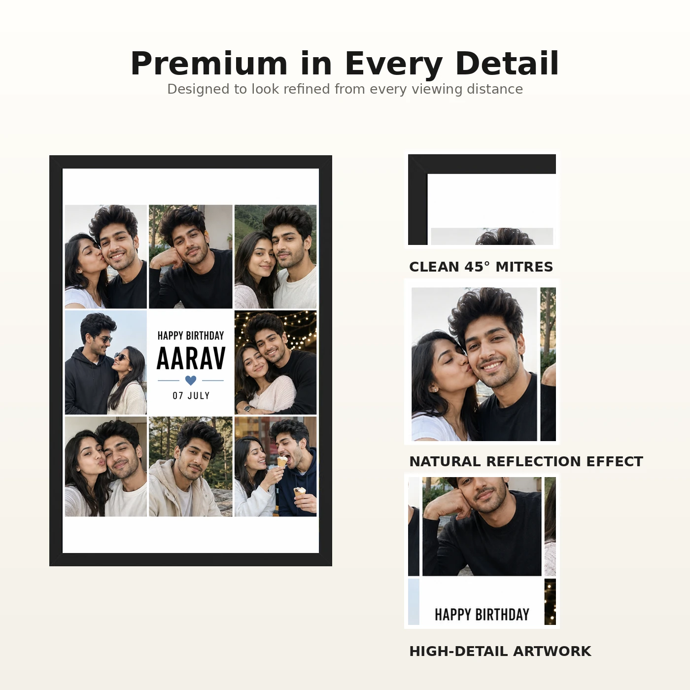 Birthday Photo Frame for Boyfriend Gift Classic Design, view 9
