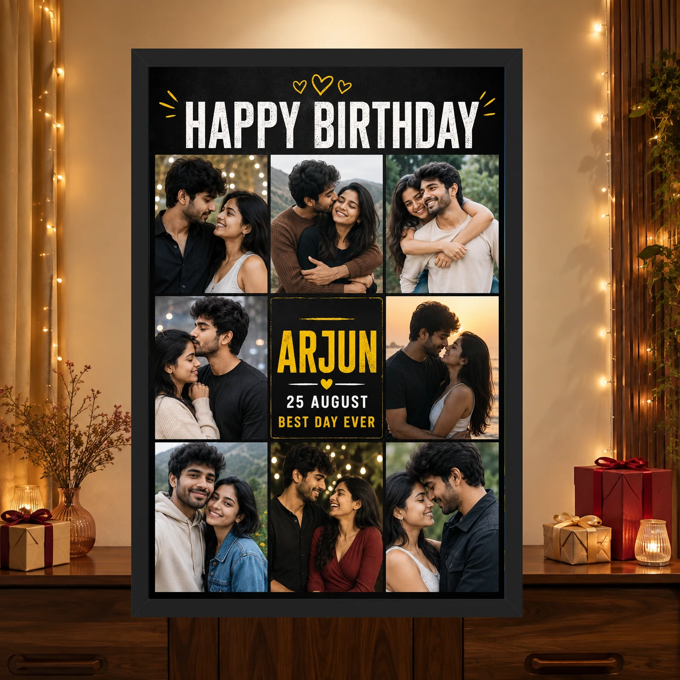 Birthday Photo Frame for Boyfriend Personalised Anniversary Style, view 4