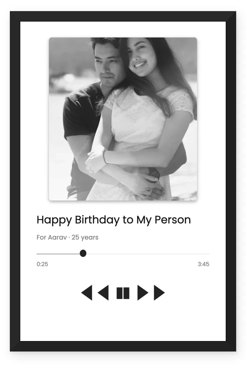 Birthday Photo Frame for Girlfriend with 1 Photo - Music Player