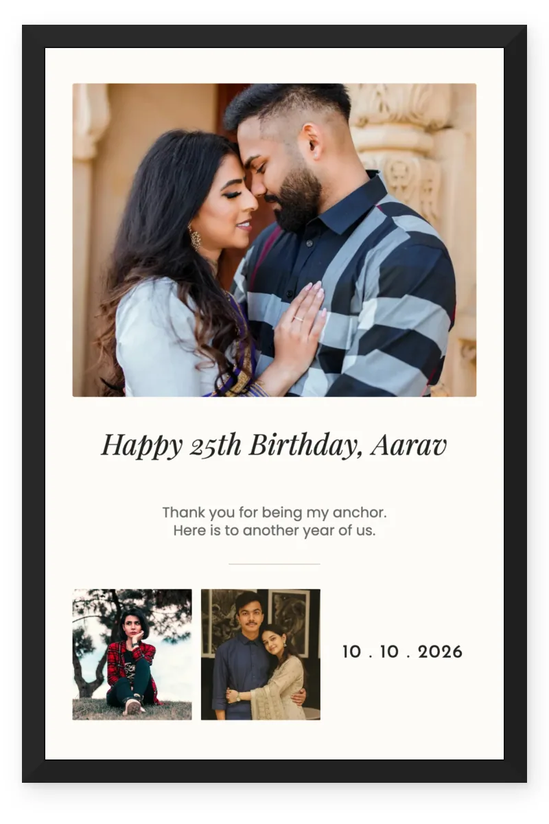Birthday Photo Frame for Girlfriend with 2 to 3 Photos - Hero and Letter