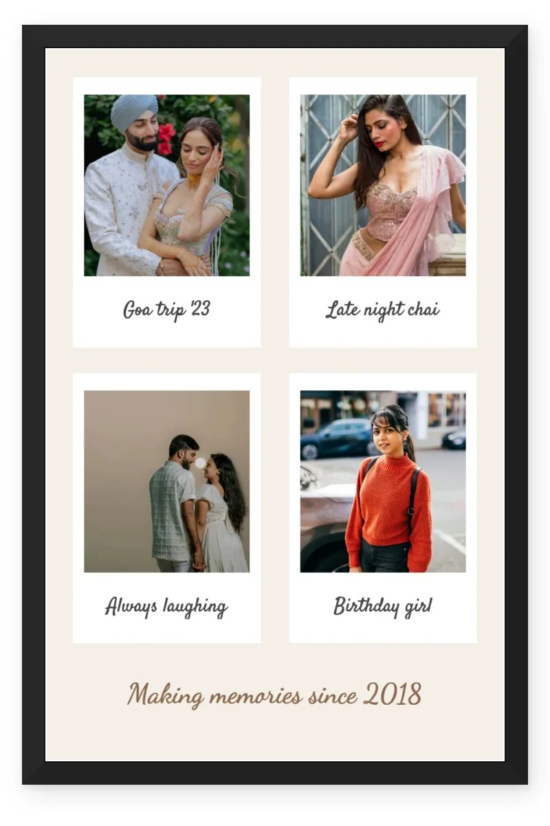Birthday Photo Frame for Girlfriend with 4 Photos - Polaroid Grid