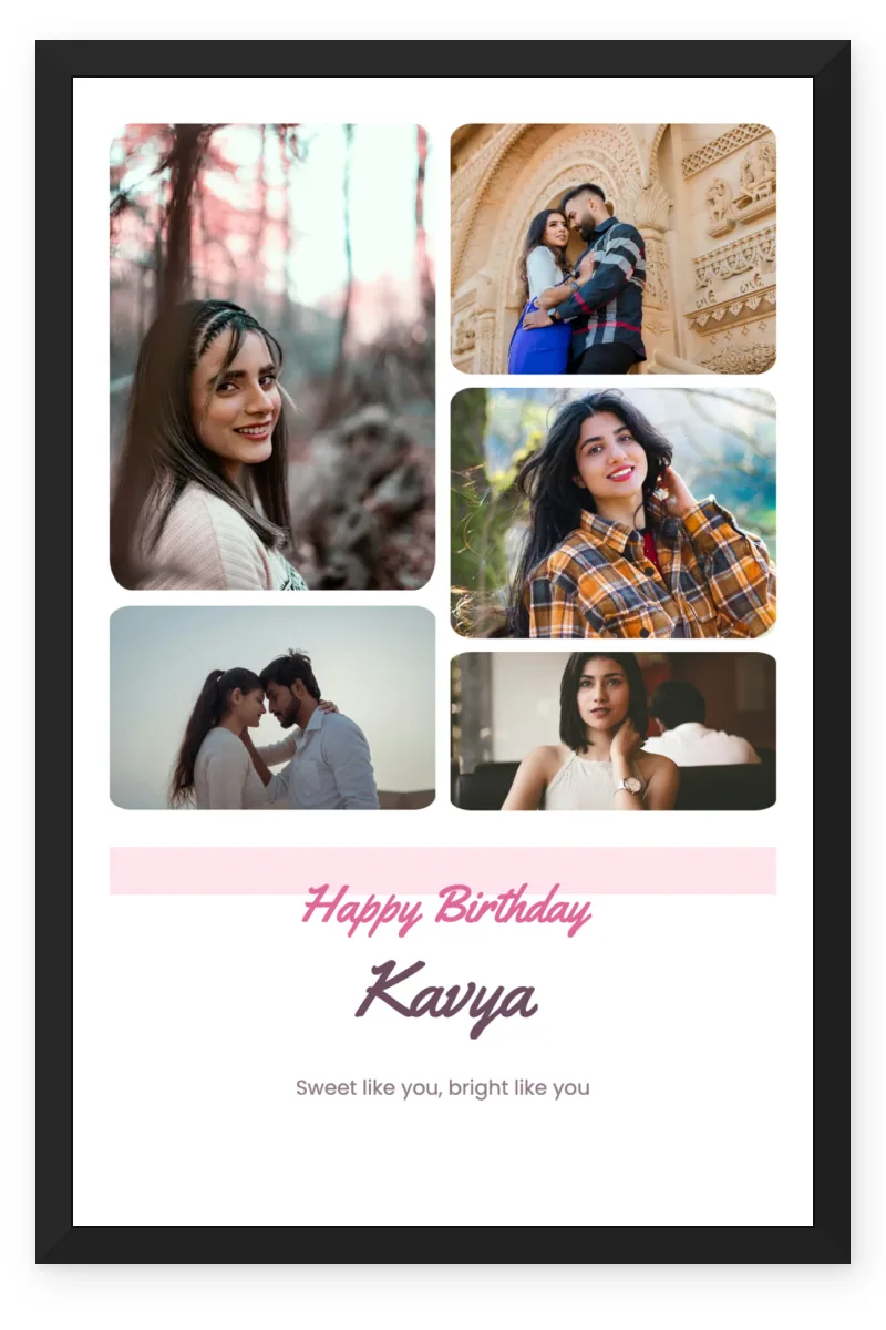 Birthday Photo Frame for Girlfriend with 5 to 6 Photos - Cute Pastel Aesthetic