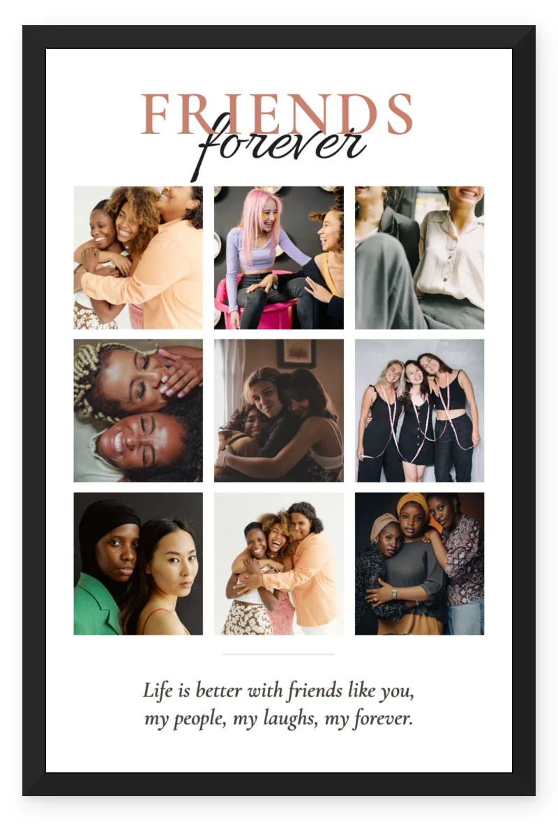 Birthday Photo Frame for Girlfriend with 9 to 10 Photos - Couple Memory Collage