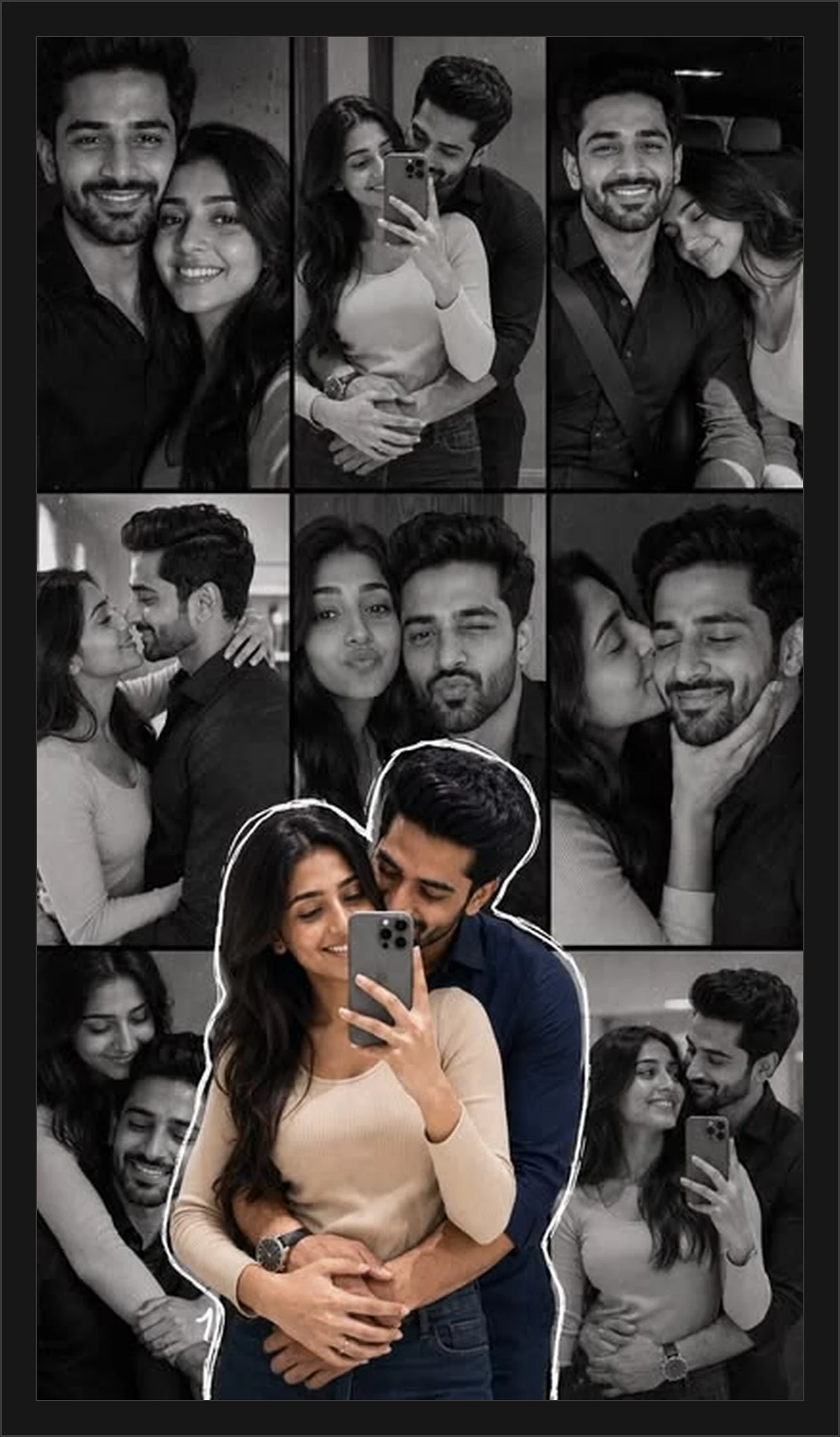 Temp 27 - Black and White Couple Selfie Collage