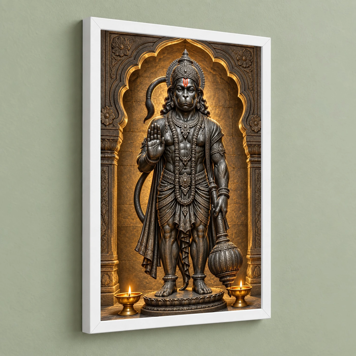 Black Stone Hanuman — Temple Serenity Frame, view 5
