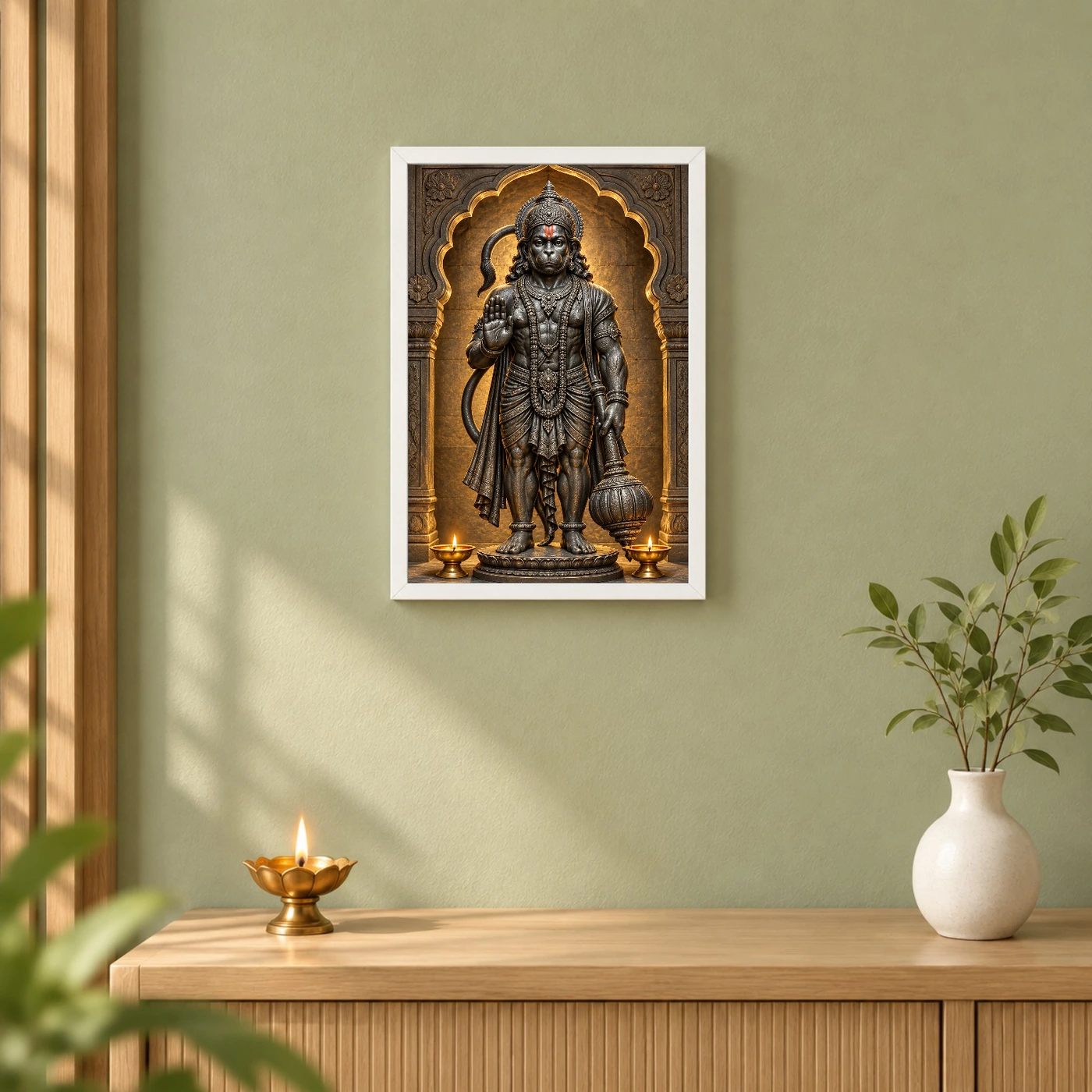 Black Stone Hanuman — Temple Serenity Frame, view 6