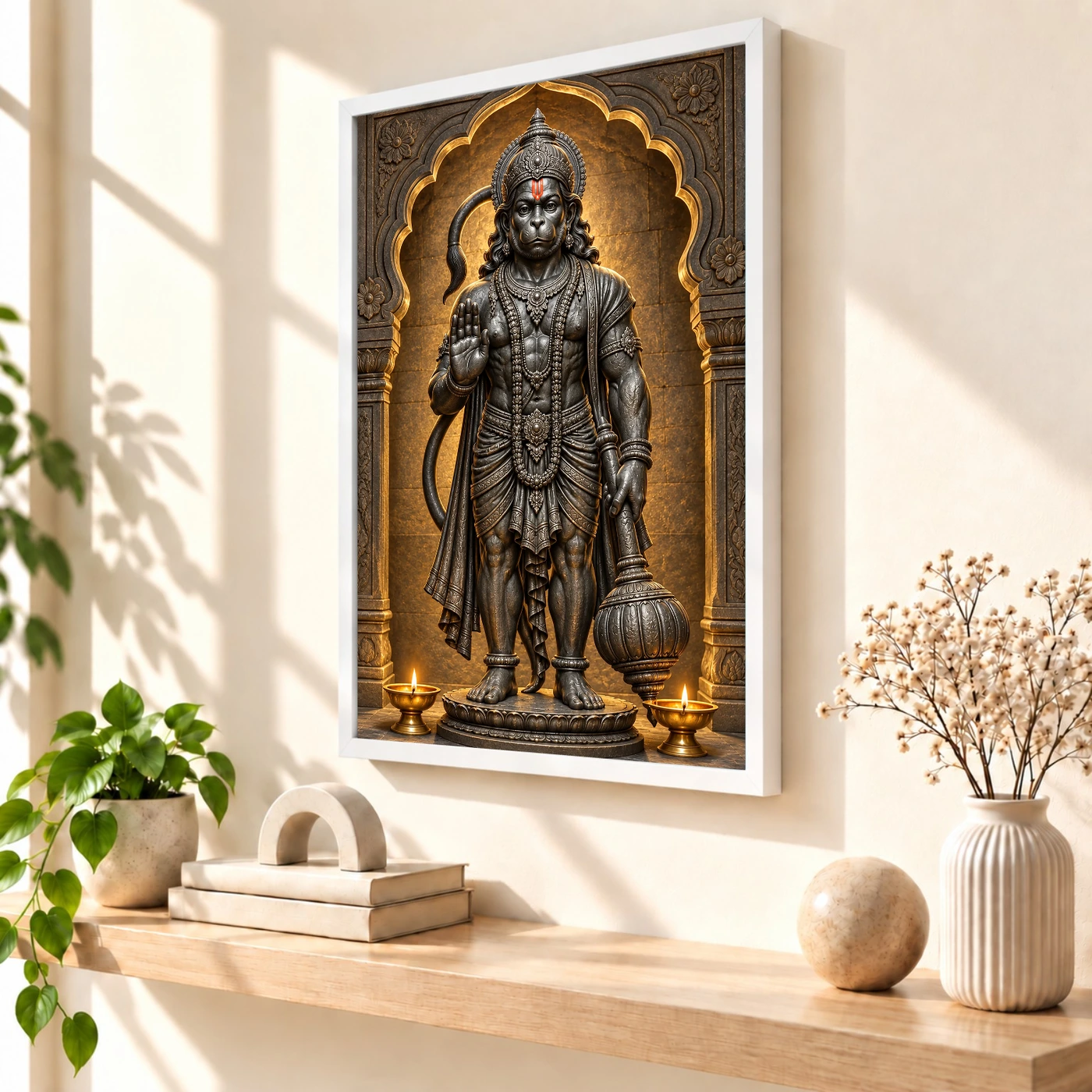 Black Stone Hanuman — Temple Serenity Frame, view 7