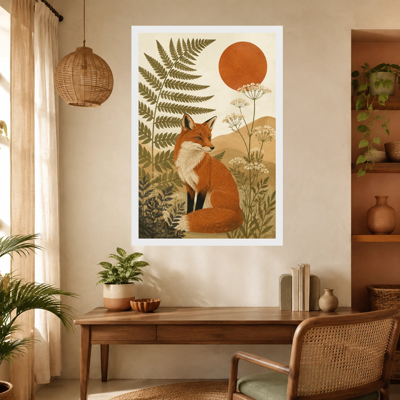 Boho Forest Fox Botanical Earthy Nature Spirit Art Photo Frame, view 10