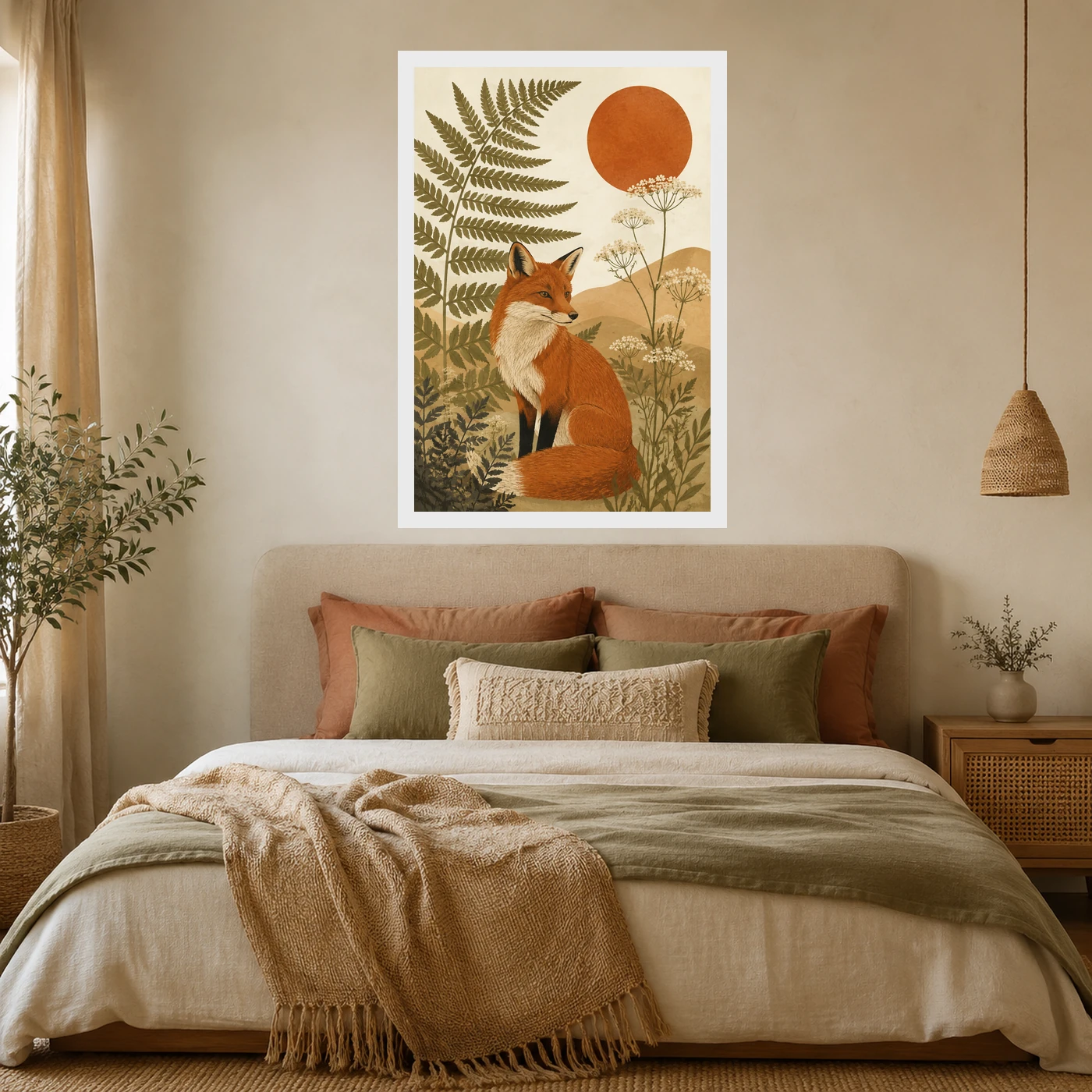 Boho Forest Fox Botanical Earthy Nature Spirit Art Photo Frame, view 6