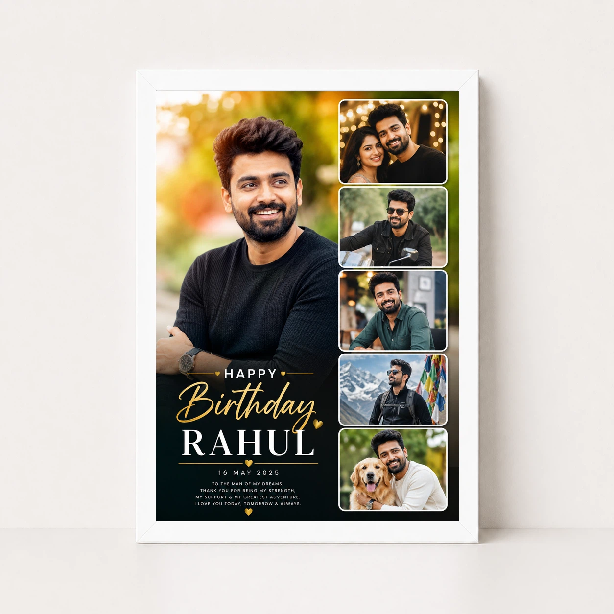 Boyfriend Birthday Photo Frame Large Portrait 3 Photos, view 11