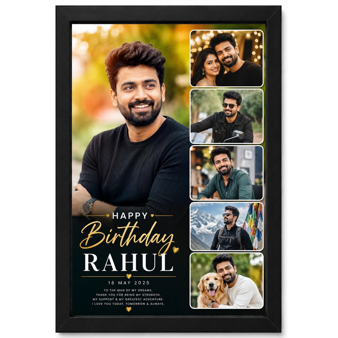 Boyfriend Birthday Photo Frame Large Portrait 3 Photos, view 12
