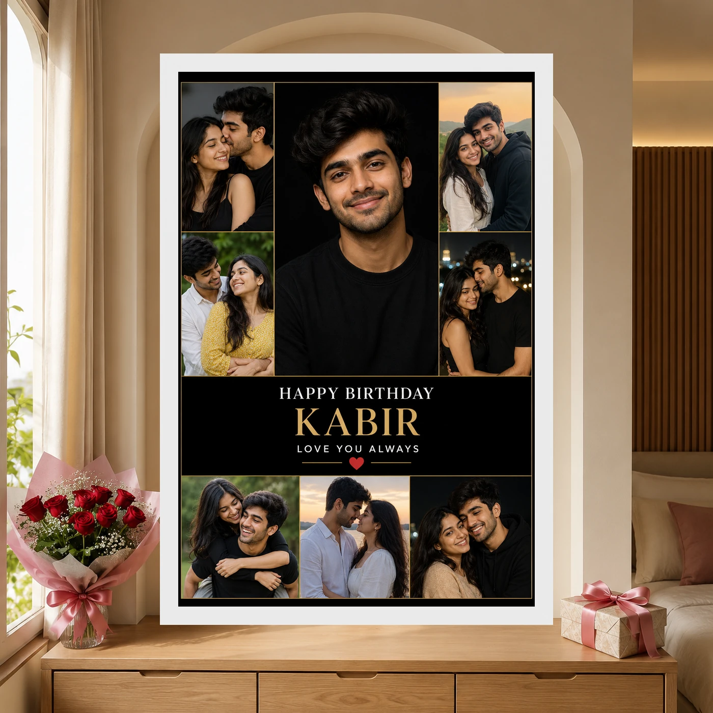 Boyfriend Birthday Photo Frame Multi Photo Balloon Theme, view 6