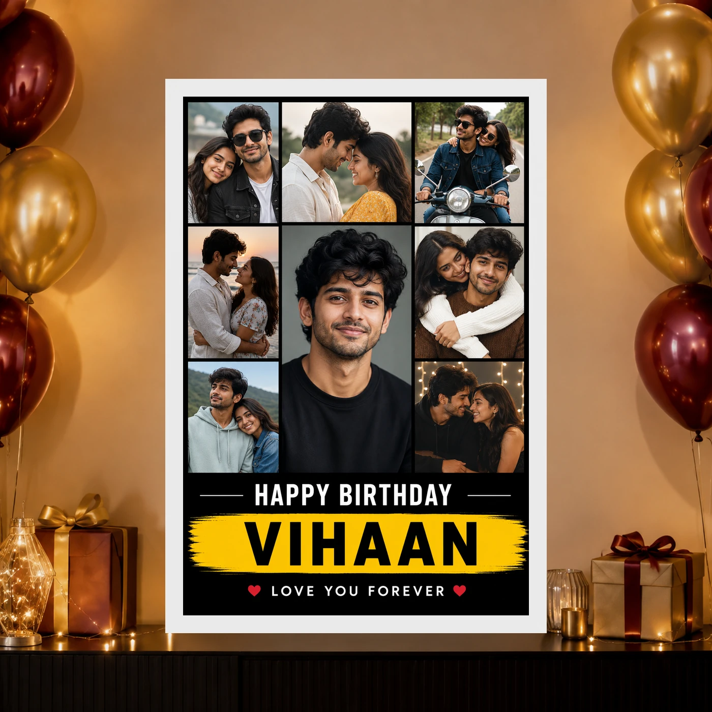 Boyfriend Birthday Photo Frame Single Large Portrait, view 10