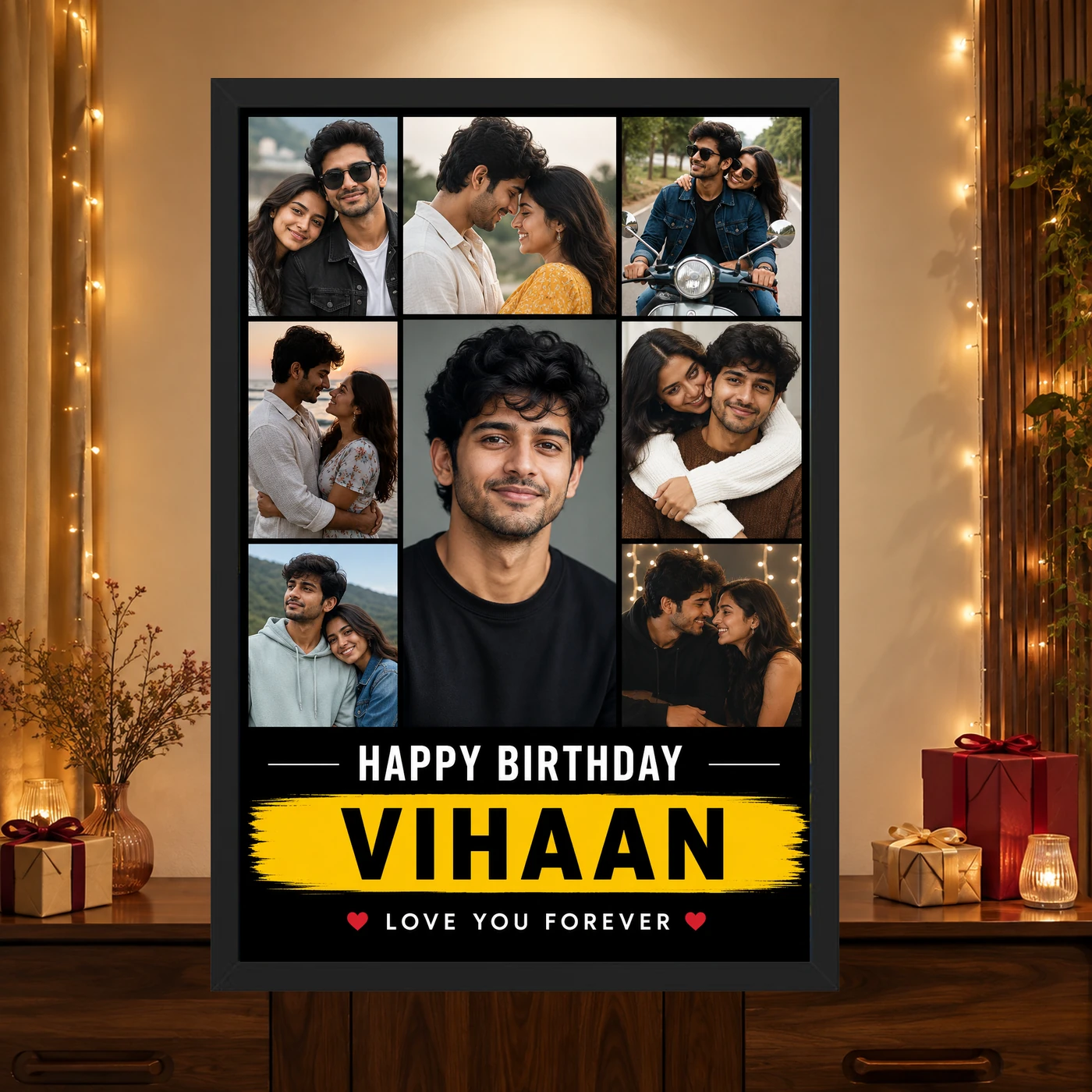 Boyfriend Birthday Photo Frame Single Large Portrait, view 4