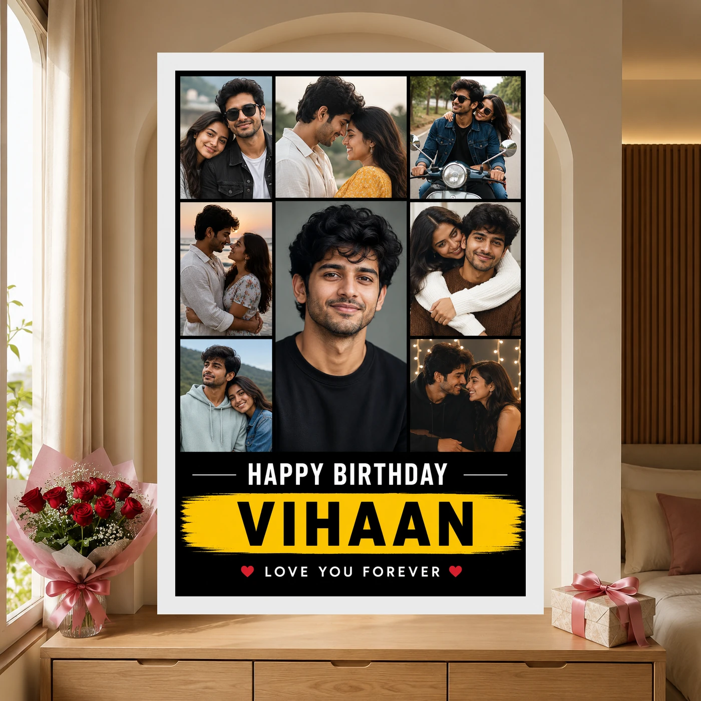 Boyfriend Birthday Photo Frame Single Large Portrait, view 6