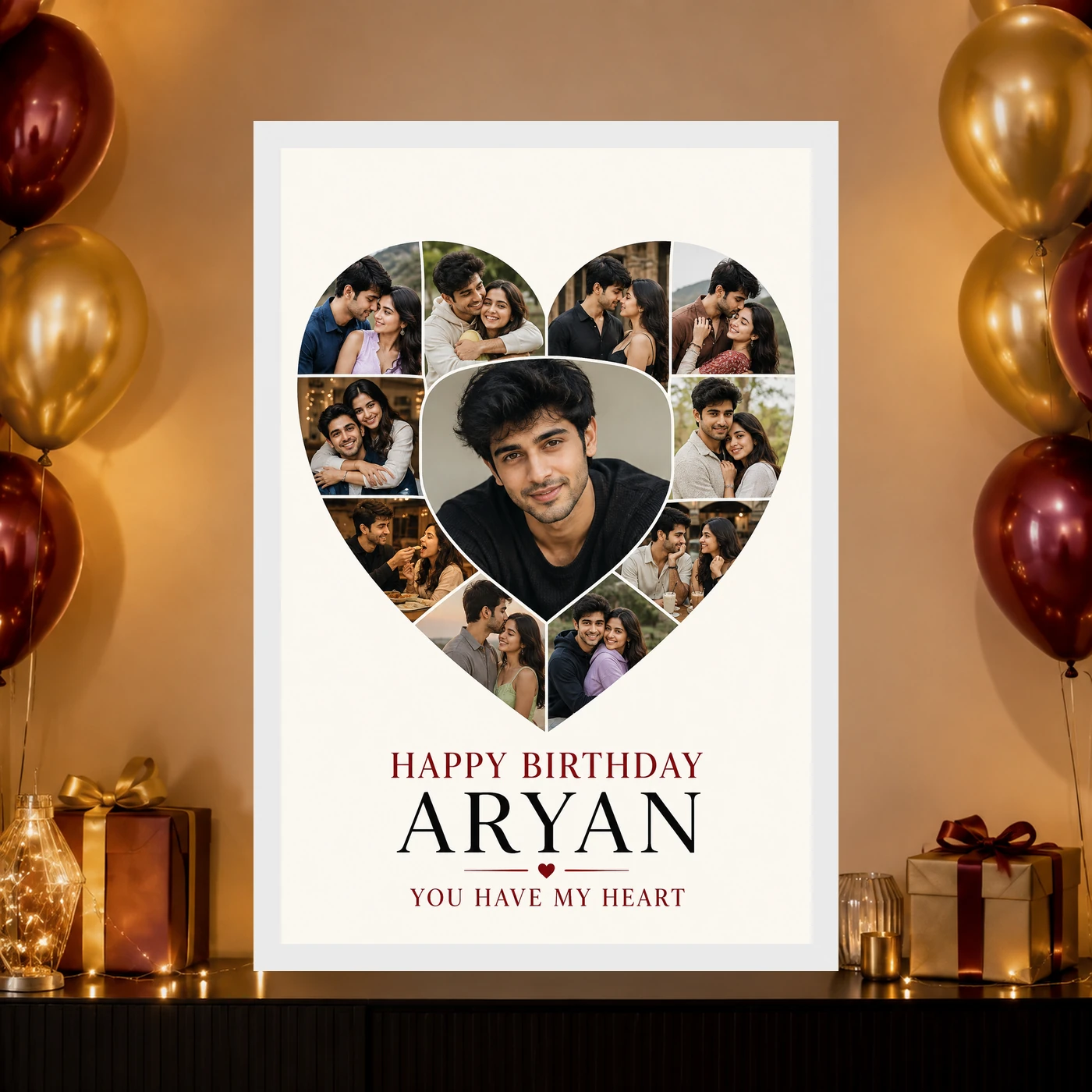 Boyfriend Girlfriend Photo Frame Birthday Couple Collage, view 10