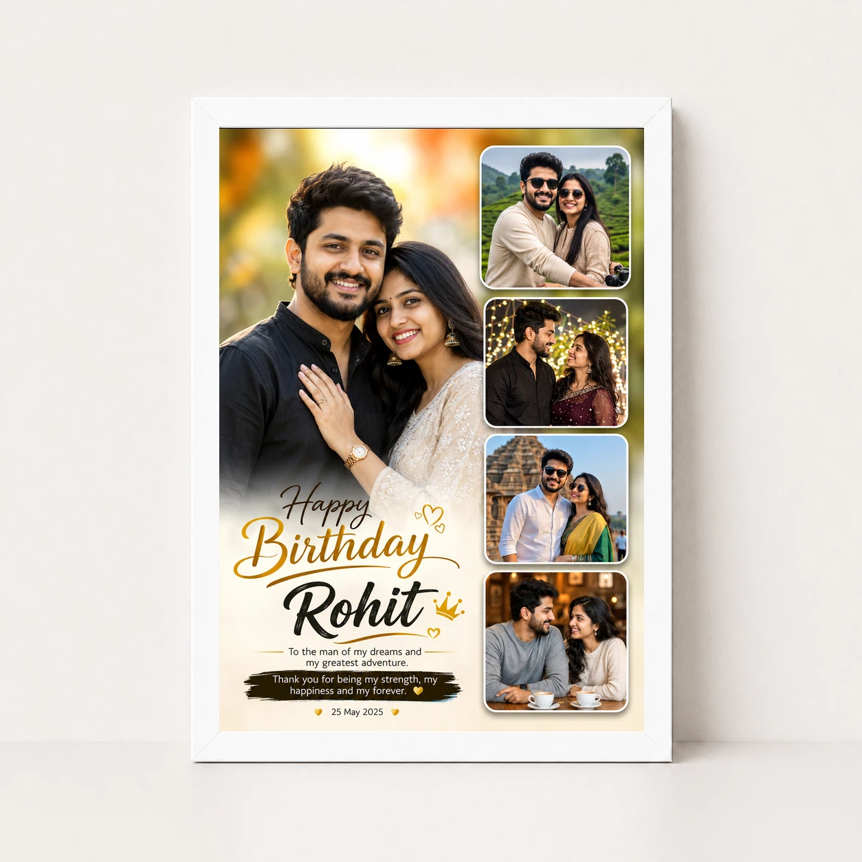 Boyfriend Girlfriend Photo Frame Birthday Couple Collage, view 11