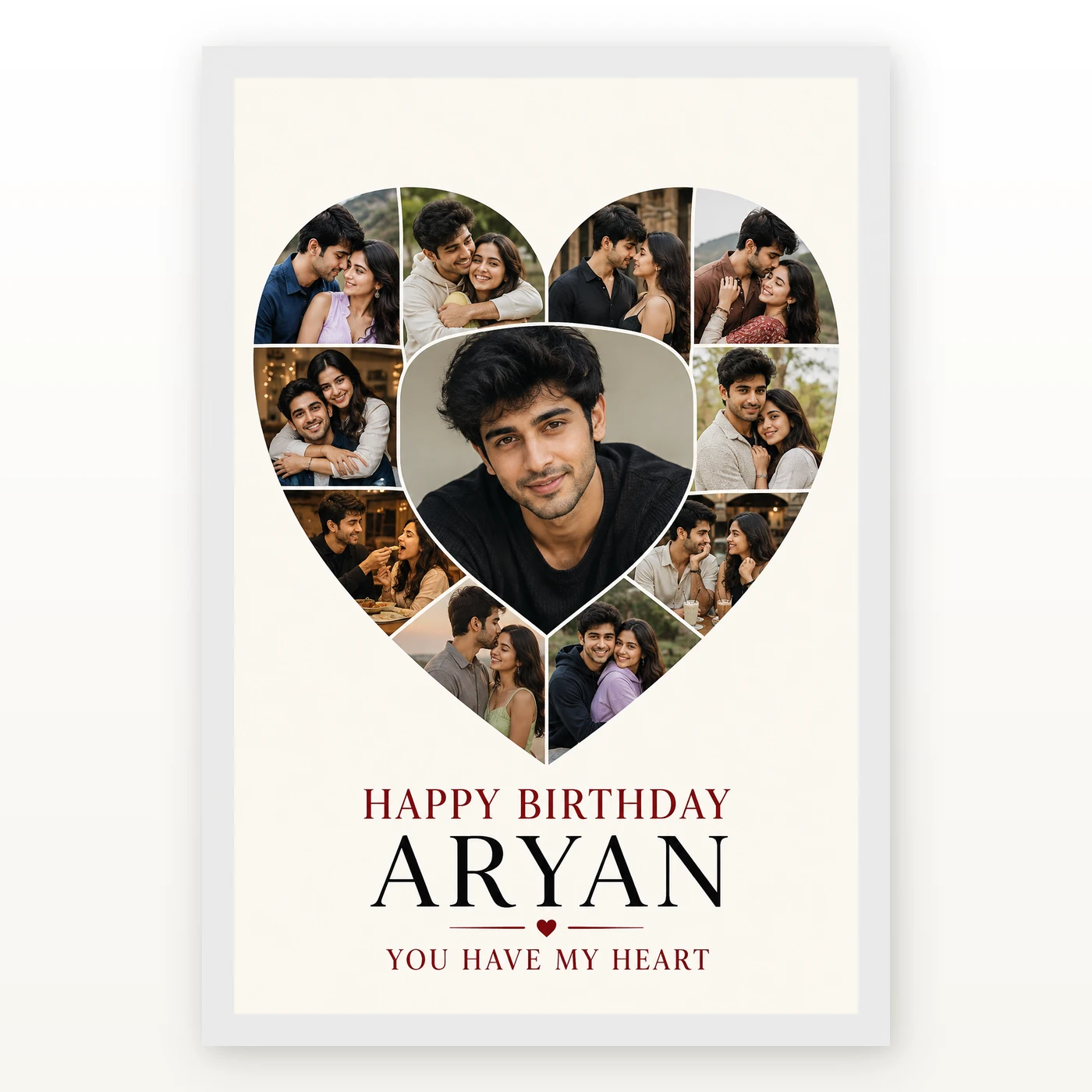 Boyfriend Girlfriend Photo Frame Birthday Couple Collage, view 2