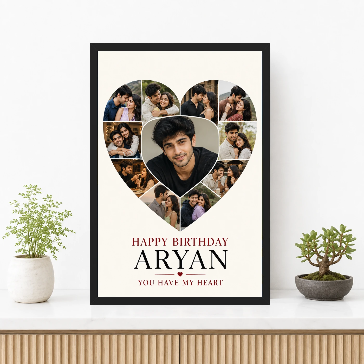 Boyfriend Girlfriend Photo Frame Birthday Couple Collage, view 3