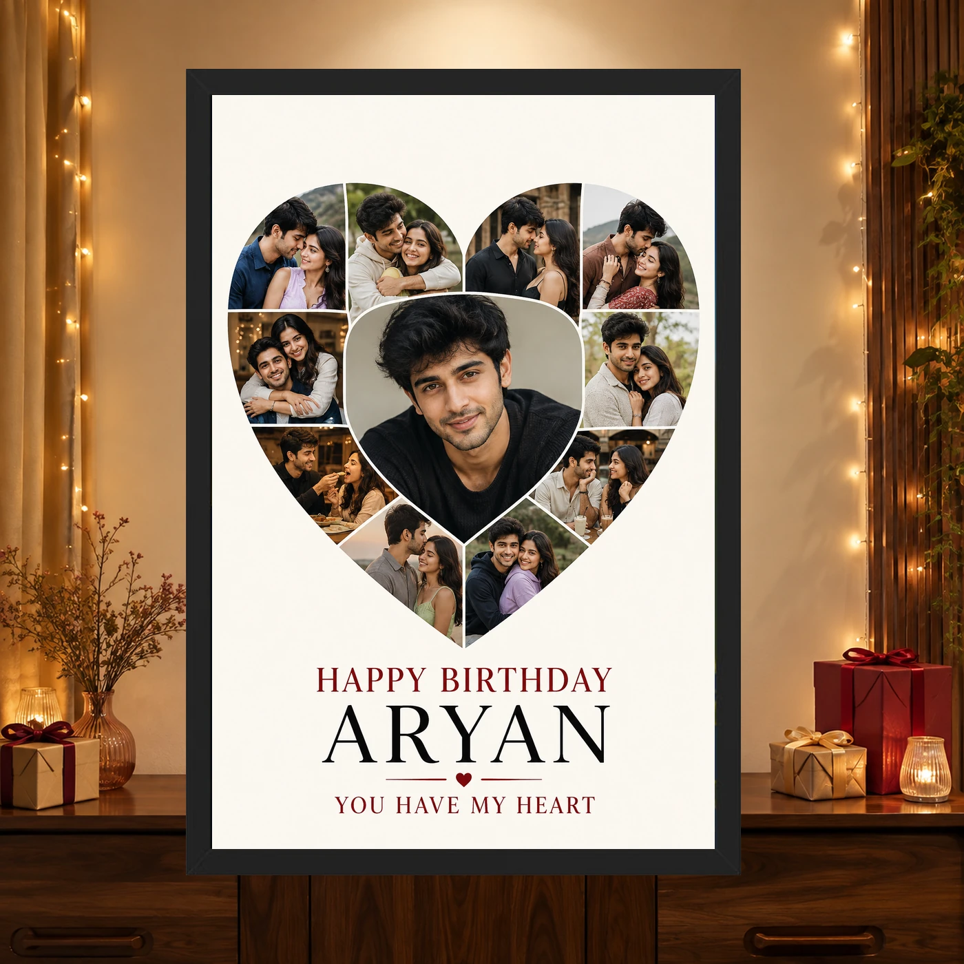 Boyfriend Girlfriend Photo Frame Birthday Couple Collage, view 4