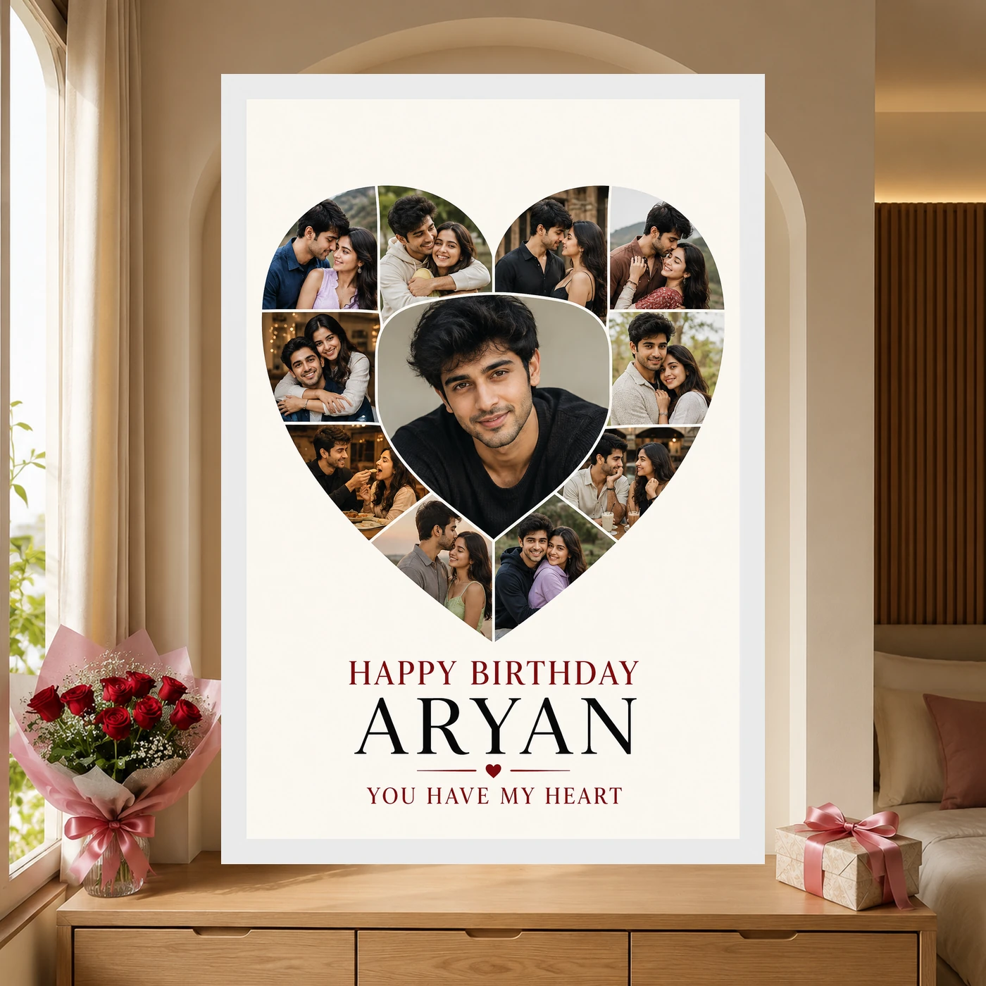 Boyfriend Girlfriend Photo Frame Birthday Couple Collage, view 6