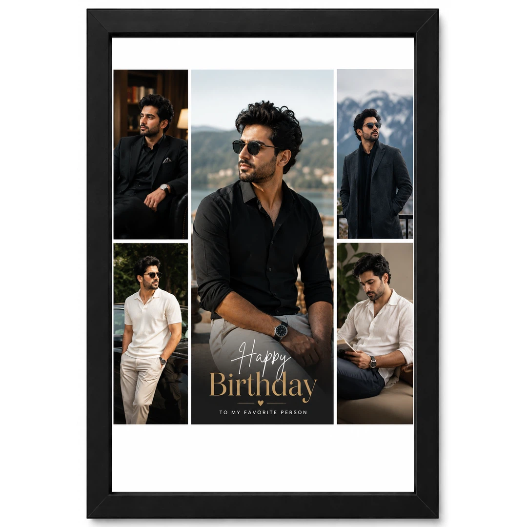 Boyfriend Photo Frame Birthday Gift Idea Collage, view 12