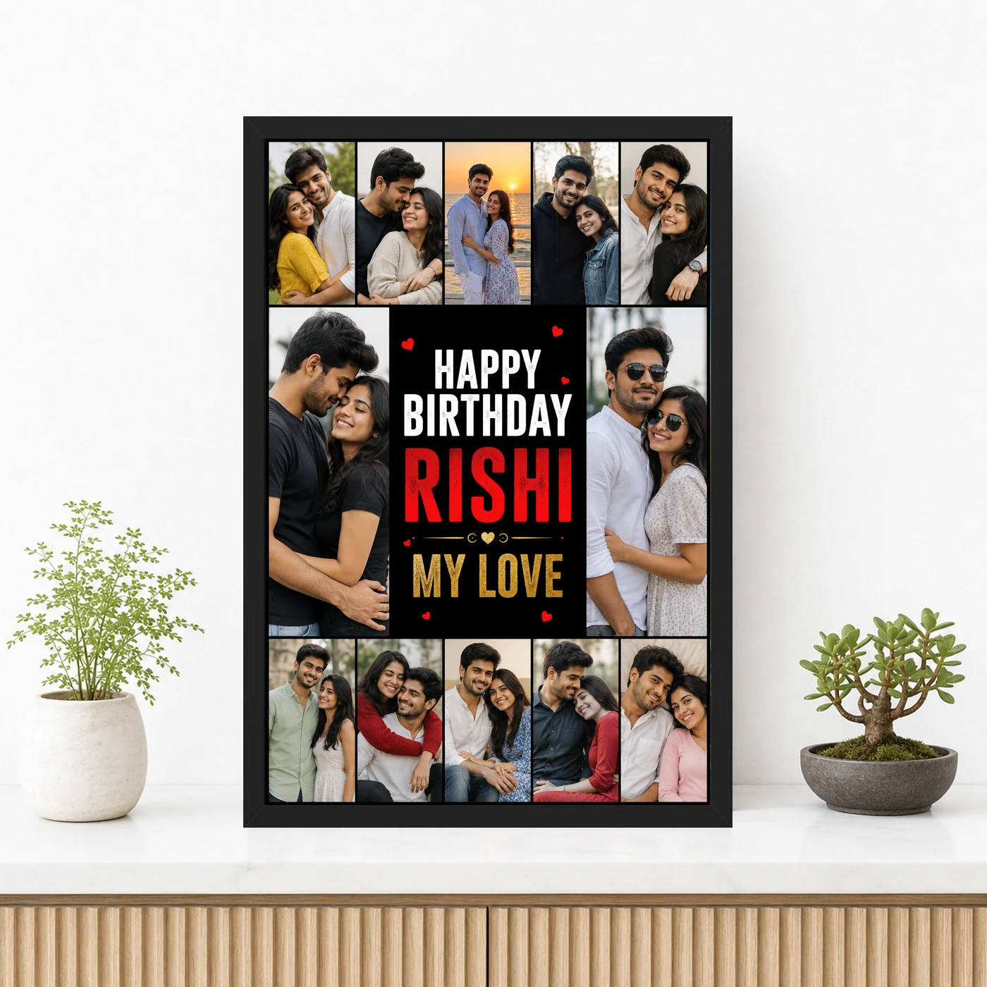 Boyfriend Photo Frame Birthday Gift Idea Collage, view 3