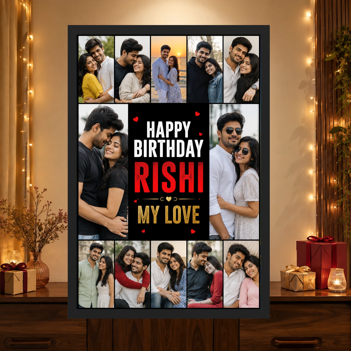 Boyfriend Photo Frame Birthday Gift Idea Collage, view 4