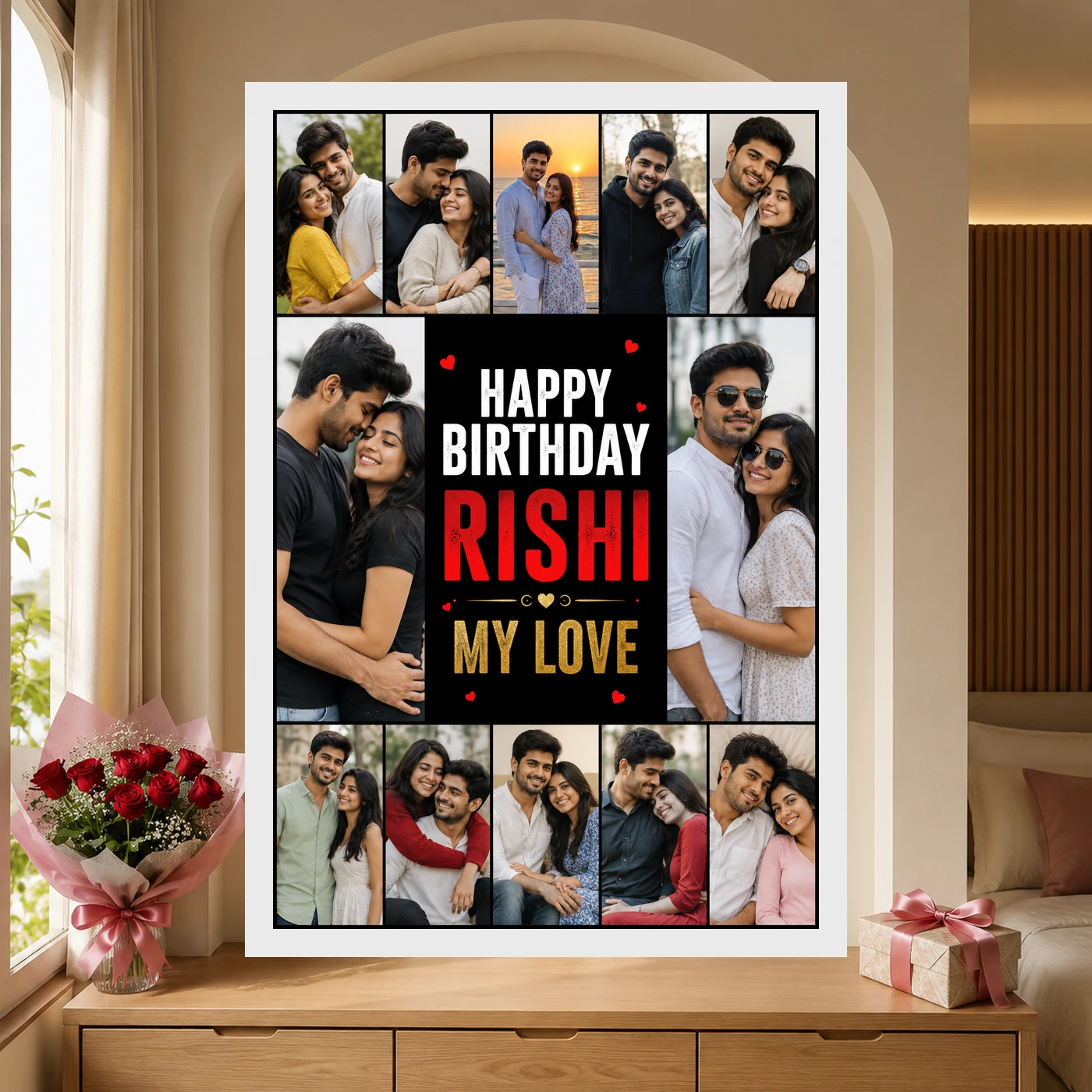 Boyfriend Photo Frame Birthday Gift Idea Collage, view 6