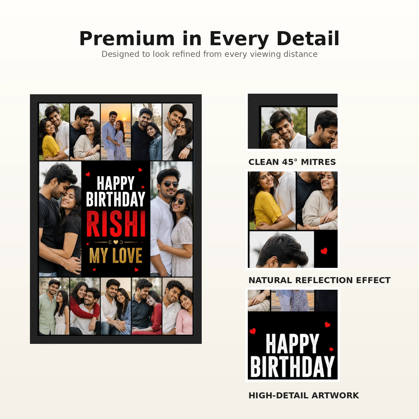 Boyfriend Photo Frame Birthday Gift Idea Collage, view 9