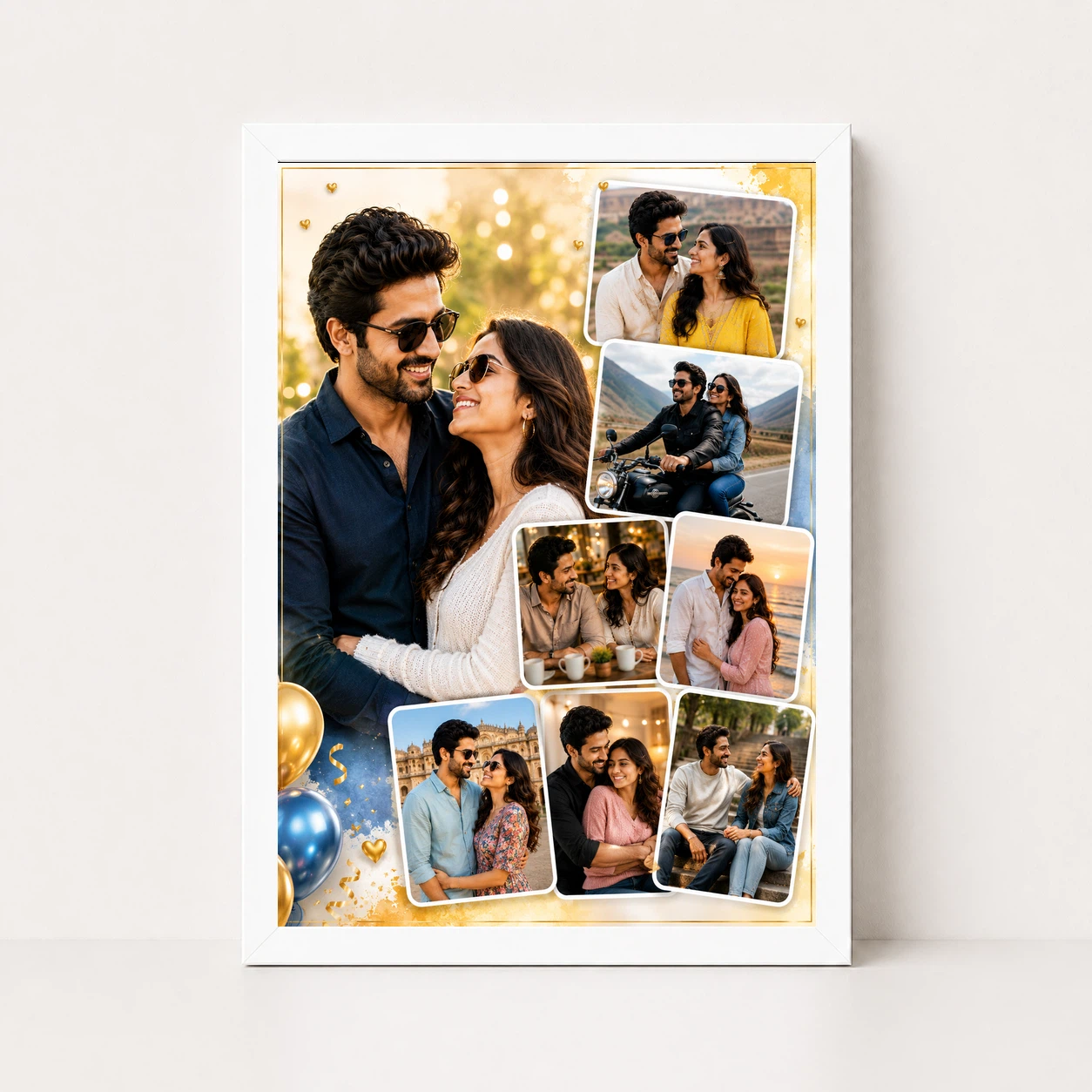 Boyfriend Photo Frame Birthday Golden Collage Design, view 11