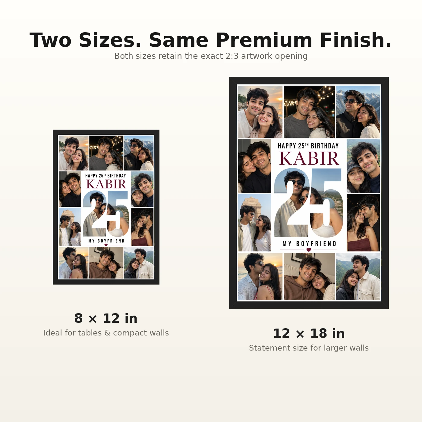 Boyfriend Photo Frame Birthday Golden Collage Design, view 8
