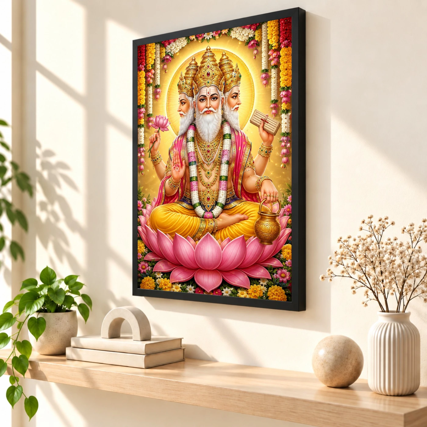 Brahma Dev Grand Festival Flower Decoration Photo Frame, view 2
