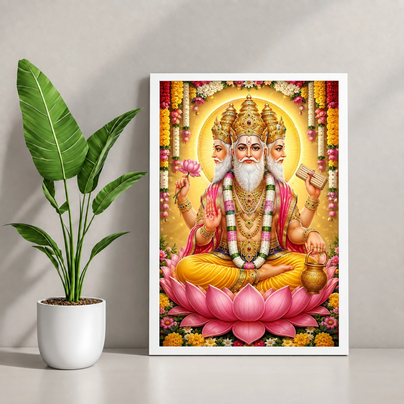 Brahma Dev Grand Festival Flower Decoration Photo Frame, view 4