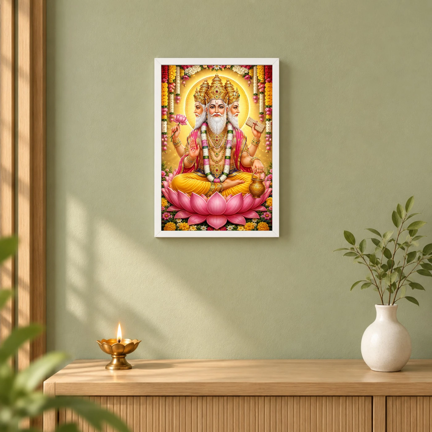 Brahma Dev Grand Festival Flower Decoration Photo Frame, view 6