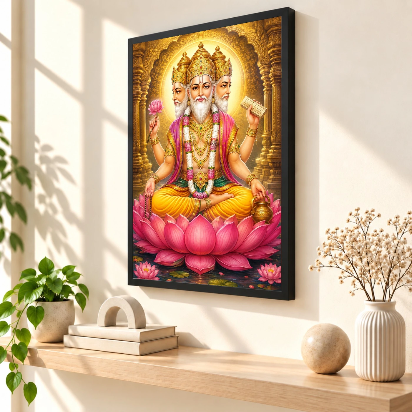 Brahma Dev Heritage Temple Architecture Backdrop Photo Frame, view 2