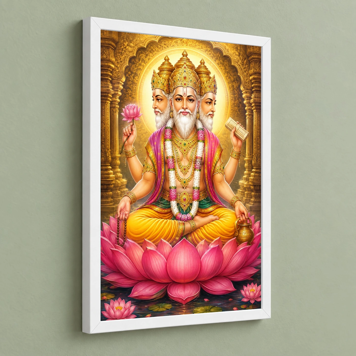 Brahma Dev Heritage Temple Architecture Backdrop Photo Frame, view 5