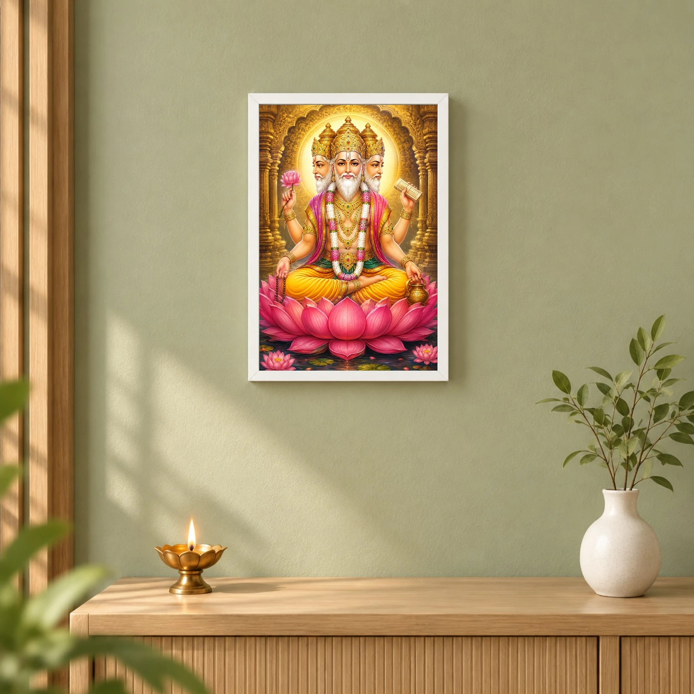 Brahma Dev Heritage Temple Architecture Backdrop Photo Frame, view 6