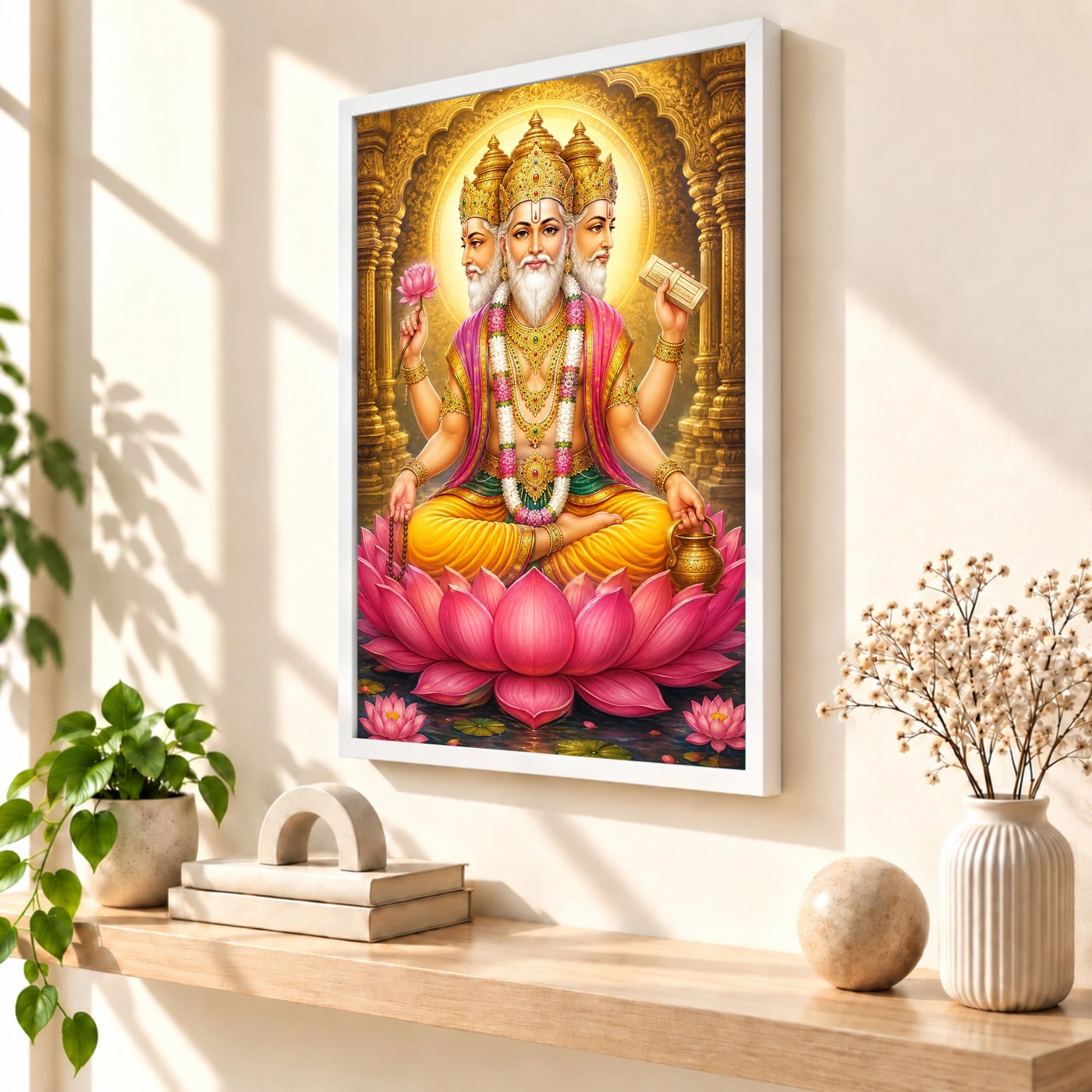 Brahma Dev Heritage Temple Architecture Backdrop Photo Frame, view 7