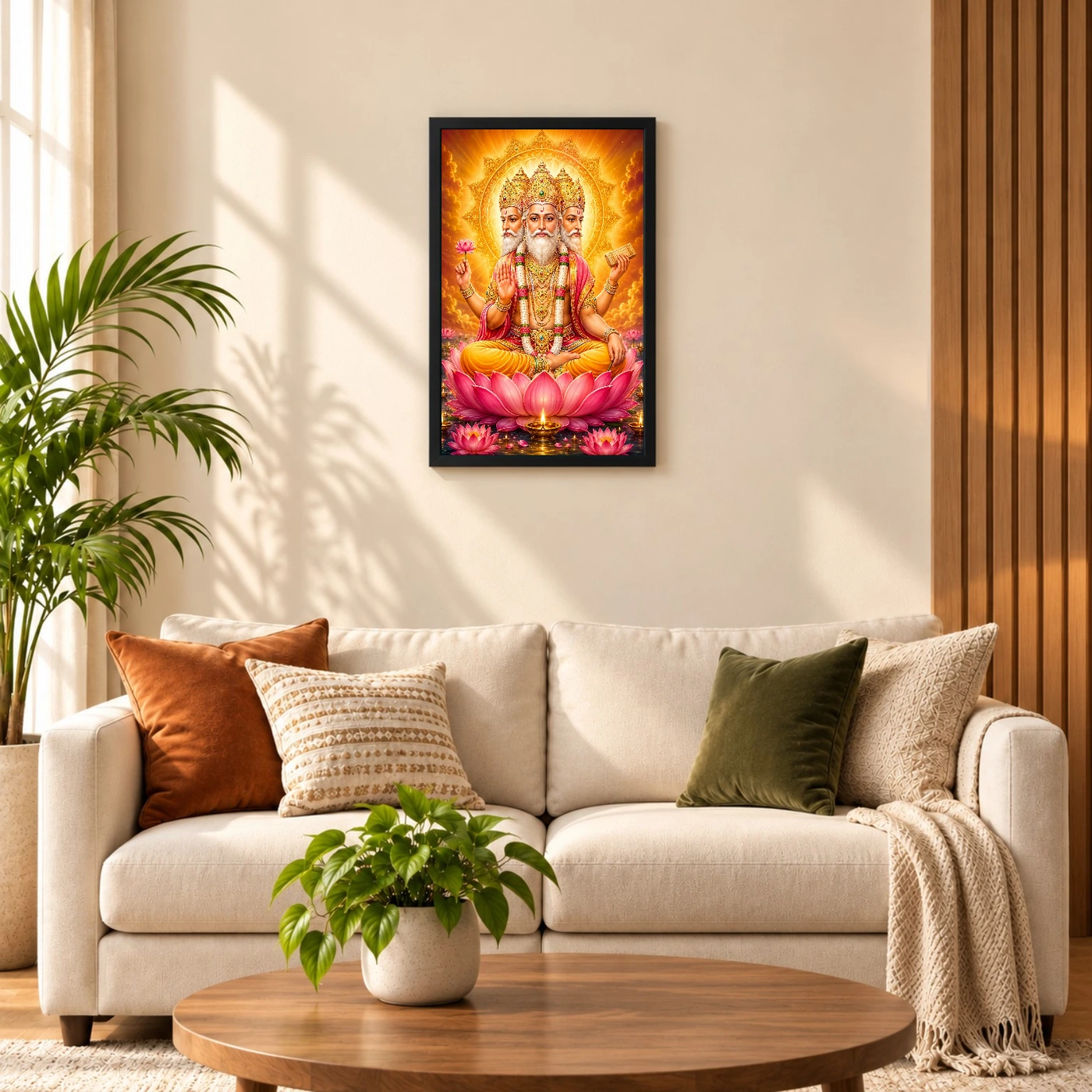 Brahma Dev Lotus And Diya Radiance Photo Frame, view 8
