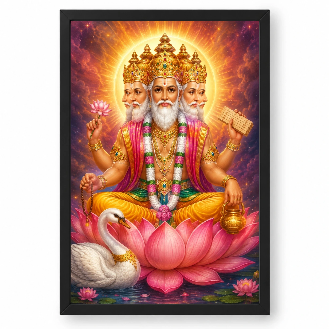 Brahma Dev Royal Jewel-Toned Portrait Photo Frame