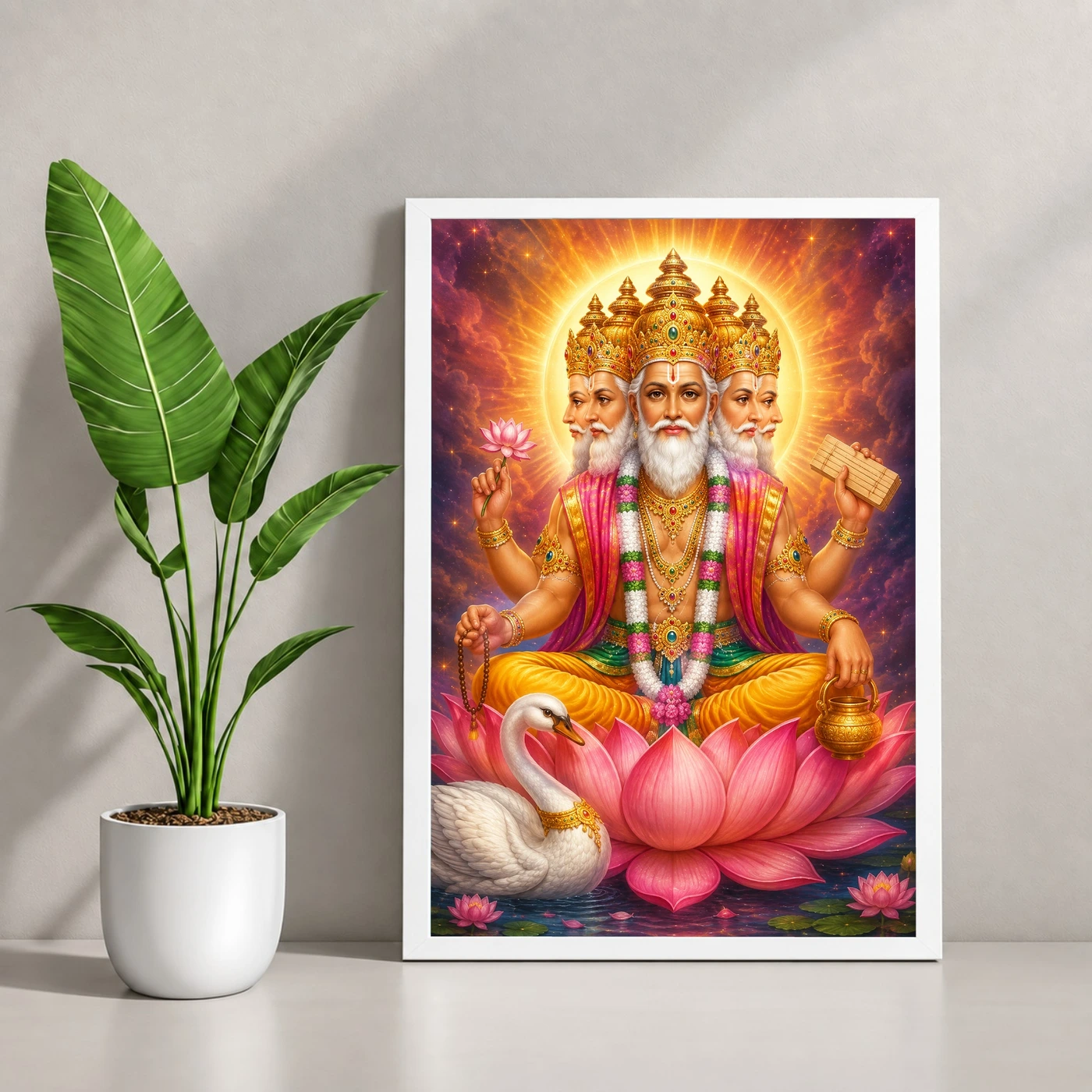 Brahma Dev Royal Jewel-Toned Portrait Photo Frame, view 4