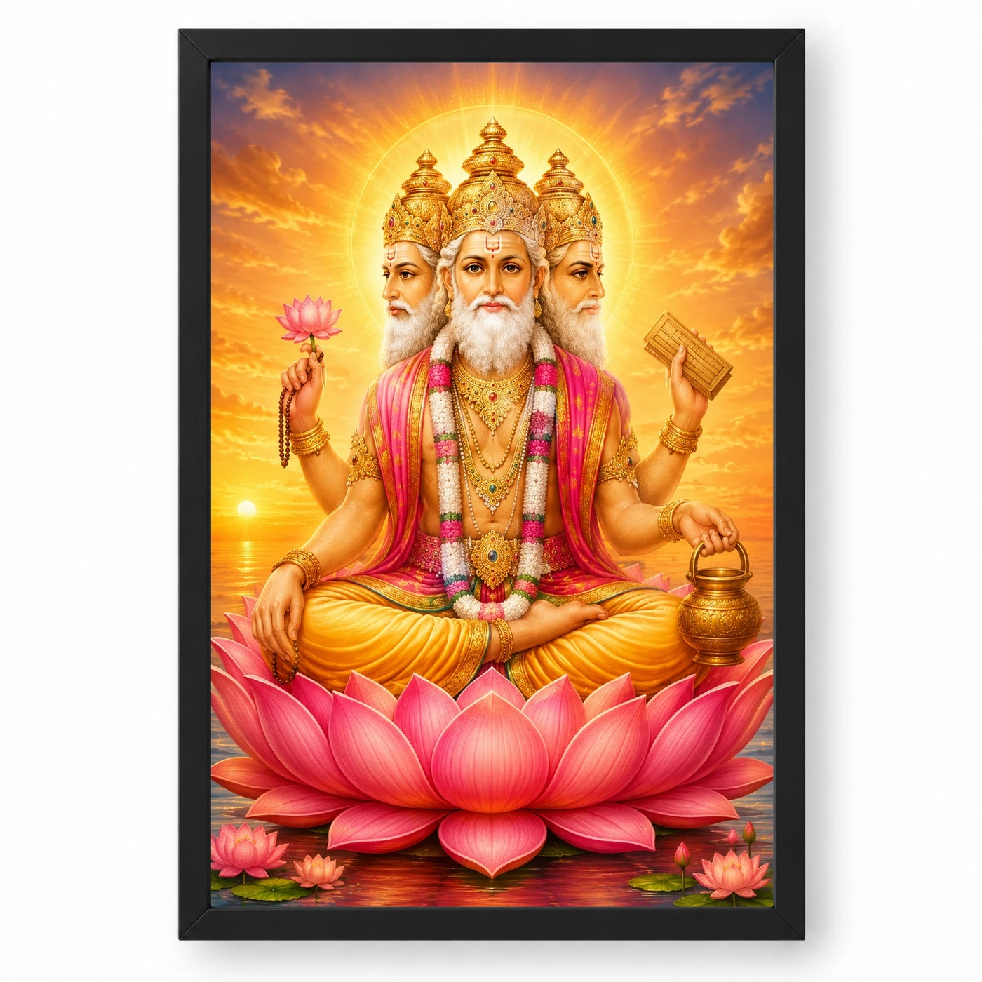 Brahma Dev Serene Sunrise Blessing Photo Frame