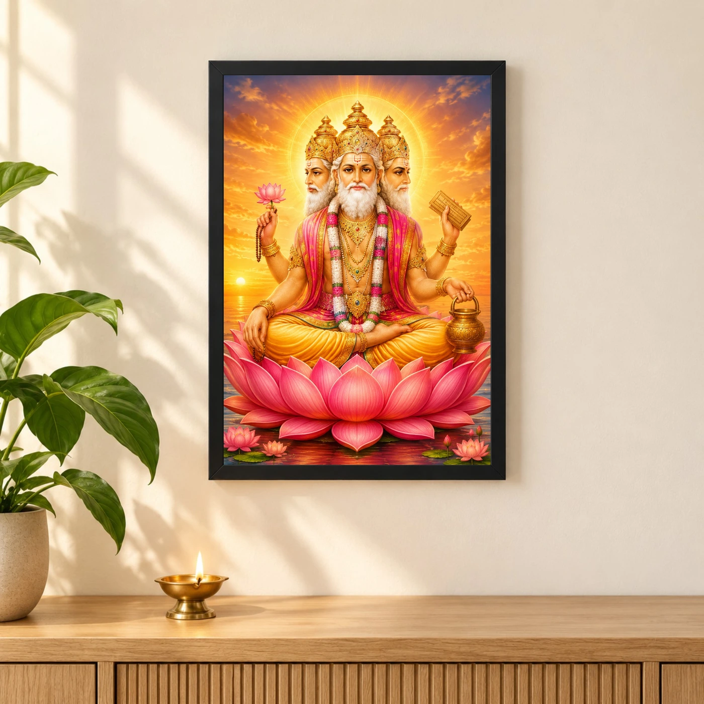 Brahma Dev Serene Sunrise Blessing Photo Frame, view 3