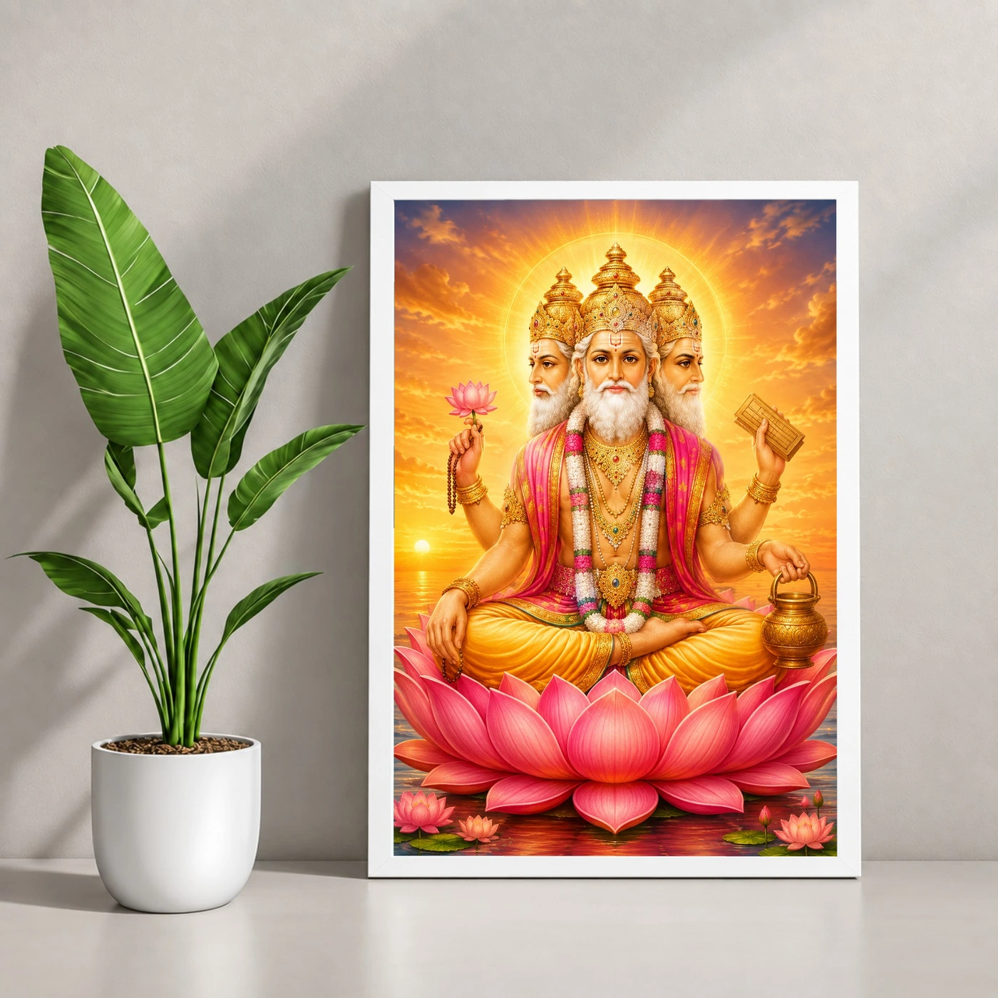 Brahma Dev Serene Sunrise Blessing Photo Frame, view 4