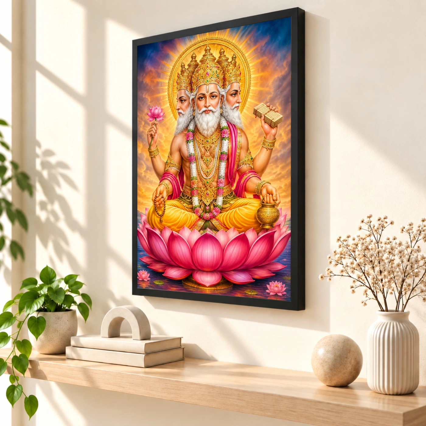 Brahma Dev Vivid Premium Spiritual Poster Art Photo Frame, view 2