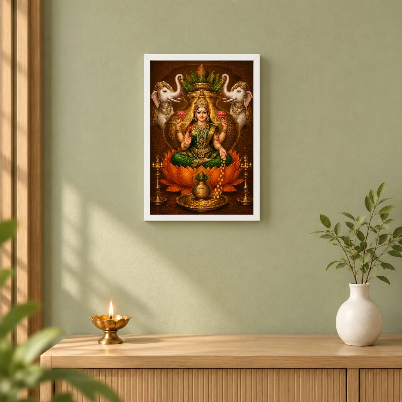 Bronze Amber Varalakshmi Photo Frame – Orange Lotus Art, view 6