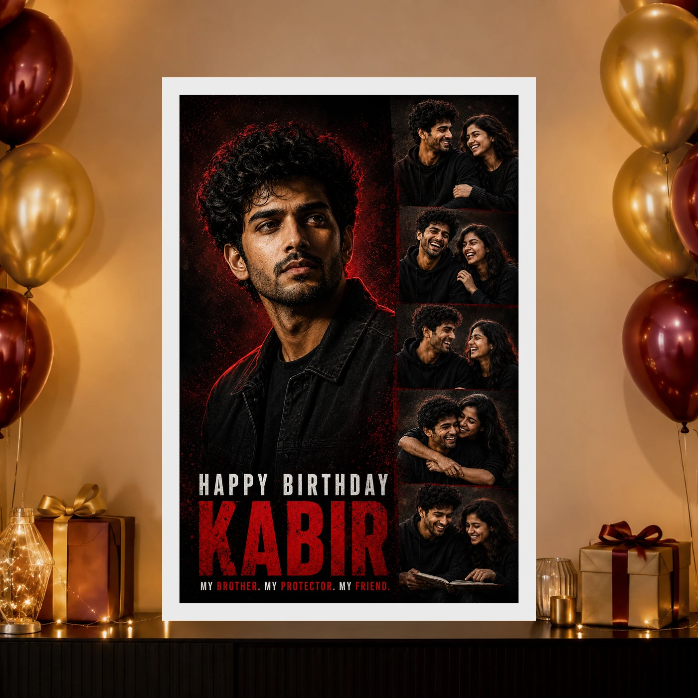 Brother Birthday Photo Frame Dramatic Lighting Pose, view 10