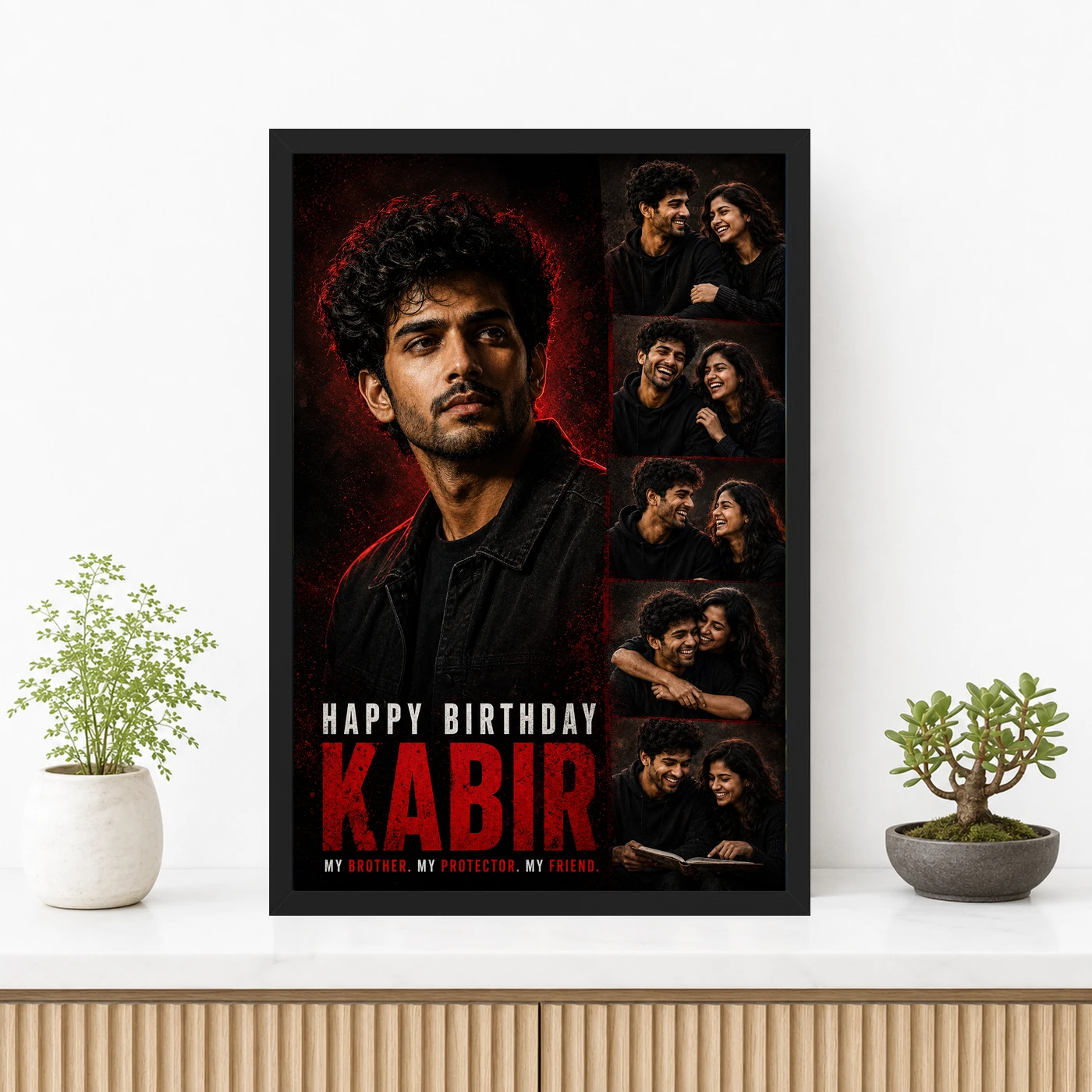 Brother Birthday Photo Frame Dramatic Lighting Pose, view 3