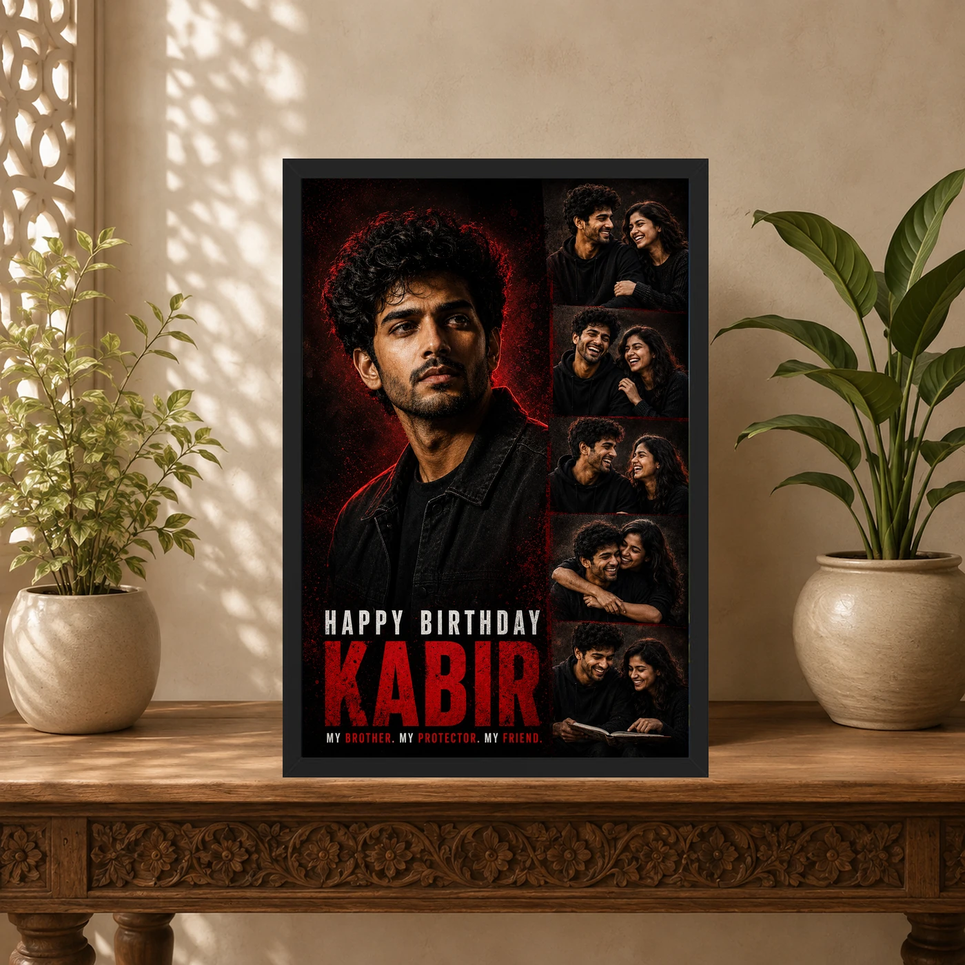 Brother Birthday Photo Frame Dramatic Lighting Pose, view 5